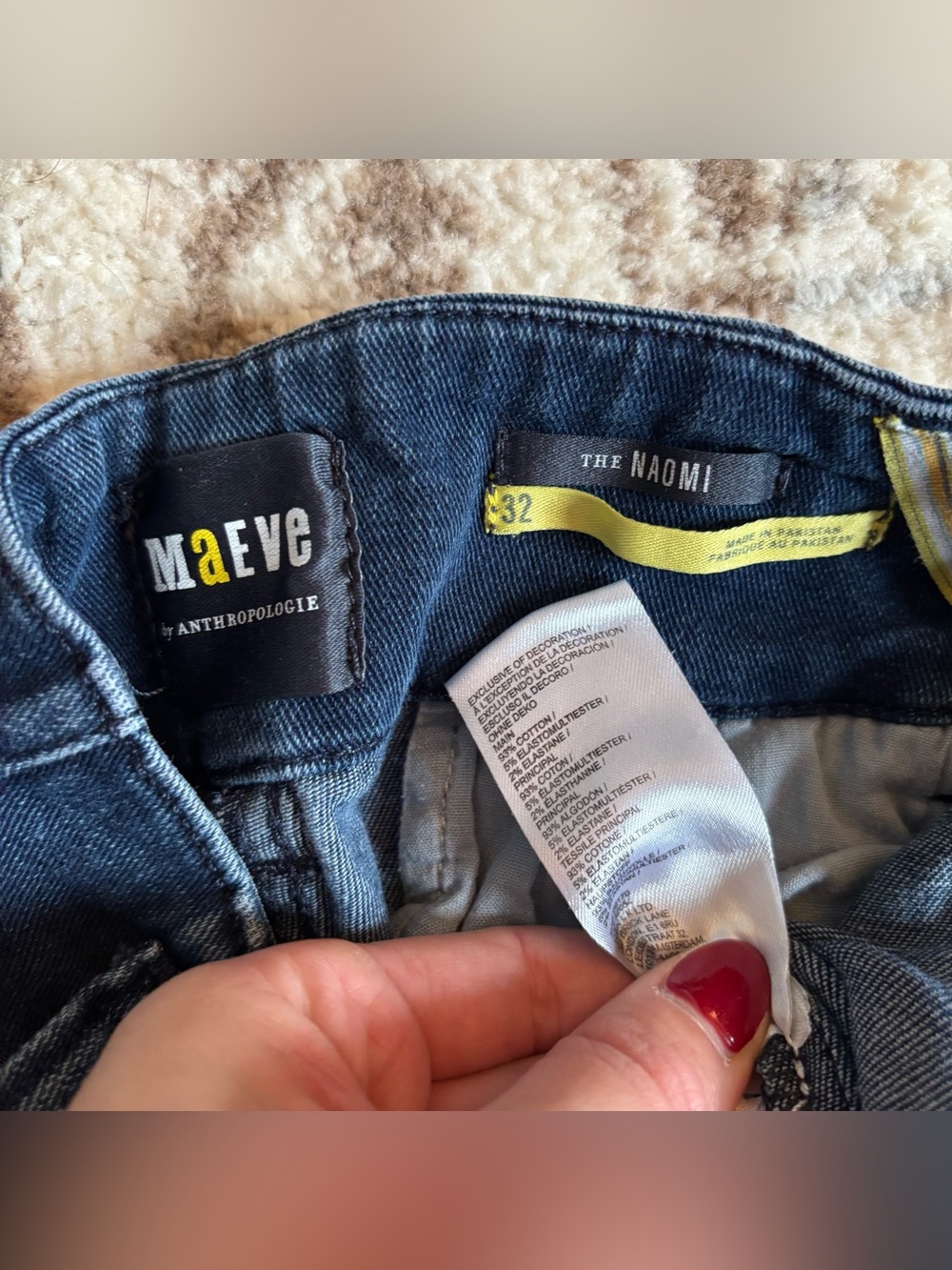 Maeve The Naomi High Rise Wide Leg Jeans Dark Wash Denim Stretch Anthropologie - Picture 6 of 6